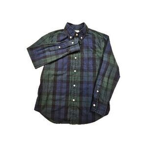 J.Crew‎ Crewcuts Button Long Sleeve Collar Shirt Tartan Blue Green Youth Boys 10